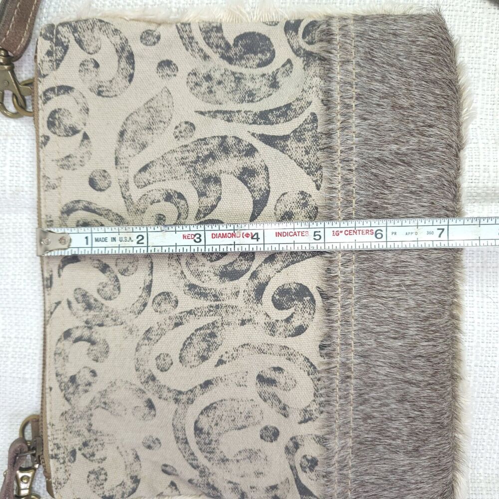 Myra Handbags Dual Strap Small Bag S-1150 NWT Two Tone With Hair Hide - Picture 9 of 10